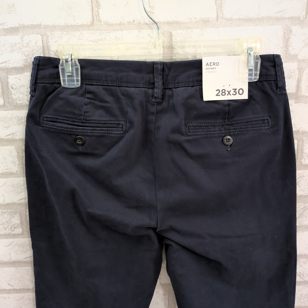 NWT Aeropostale Aero Skinny Stretch Chinos Jeans 28x30 (30x30 actual) Blue - Picture 4 of 7